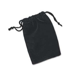 Black Velvet Velveteen Drawstring Bag Gift Pouch, 2.75x3 inch 70x80mm per 12pc