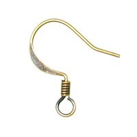 Trinity Brass Antique Gold French Hook Earring Flat Wire with Coil x1pr