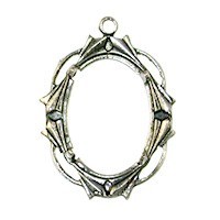 Trinity Brass Antique Silver 18x13mm Pronged Open Work Oval Setting x1