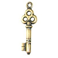 Trinity Brass Antique Gold 24x8mm Key Charm x1