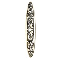 Trinity Brass Antique Silver 30x5.5mm Floral Engraved Bar x1