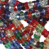 Czech Glass Fire Polished beads - 6/3mm Rondelle Rainbow AB x60