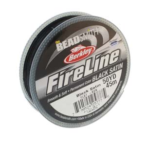 FireLine Braided Bead Thread .006 In/.15mm diameter 6LB 50yd, Black Satin