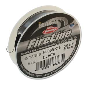FireLine Braided Bead Thread .007 in/0.17mm diameter 8LB 15yd, Black Satin