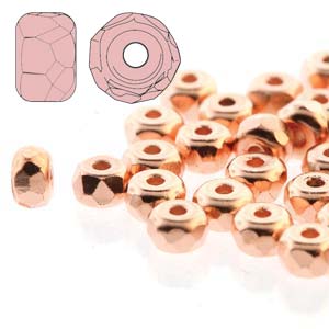 Czech Glass Fire Polished Micro Spacer Beads 2x3mm Copper Plate x50pc (new)