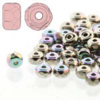 Czech Glass Fire Polished Micro Spacer Beads 2x3mm Nickel Plate AB x50pc