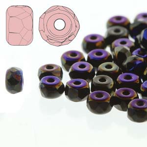 Czech Glass Fire Polished Micro Spacer Beads 2x3mm Full Azuro x50pc (new)