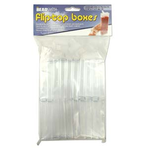 Plastic Flip Top Clear Storage Tube 49.5x26.5x12.5mm Pack of x20