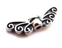 TierraCast Pewter Fine Silver Plated 13mm Fairy Wing Bead x1 