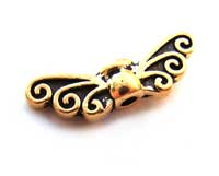 TierraCast Pewter 22kt Gold Plated 13mm Fairy Wing Bead x1 