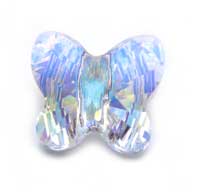 Swarovski Crystal Beads  6mm Butterfly Crystal Aurora Boreale AB x1