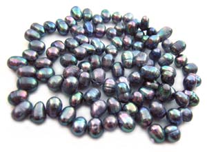 Freshwater PEARL Beads Top Drilled Rice 6x4mm Black