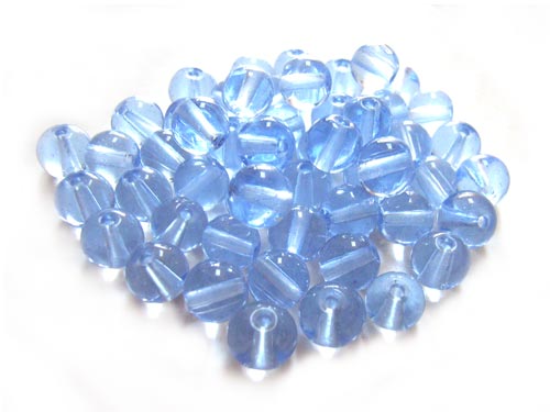 Round Glass Beads 6mm ~ Light Sapphire per Strand