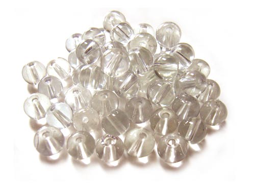 Round Glass Beads 6mm ~ Clear per Strand