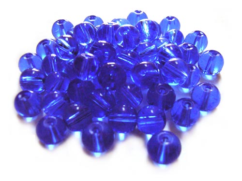 Round Glass Beads 6mm ~ Sapphire per Strand