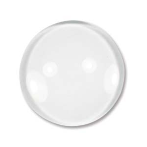 Domed Cabochon Transparent Glass 18mm x6mm Round x1