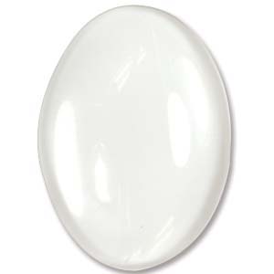 Domed Cabochon Transparent Glass 30x40mm (8mm) Oval x1