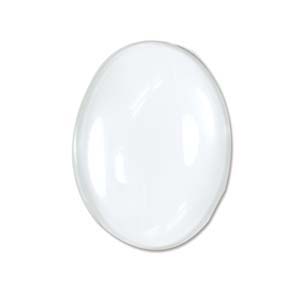 Domed Cabochon Transparent Glass 18x25mm Oval x1