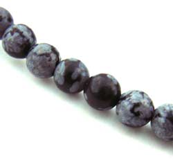 Snowflake Obsidian 4mm Round Gemstone per strand