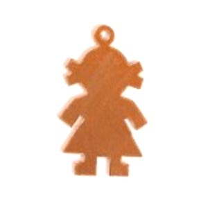 Copper Metal Stamping Blank, Girl 29x17mm Pendant 24ga x1
