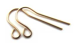 Gold Filled 22g Earring Hooks Round Wire x1pr 