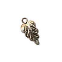 Gold Filled Charms - 12x6mm Embossed Leaf Charm x1
