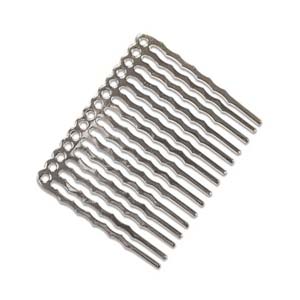 Hair Comb 44x36mm Silver Plated x2