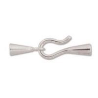 Kumihimo Glue in Hook & Eye Clasp 3.2mm id Silver Plated x1