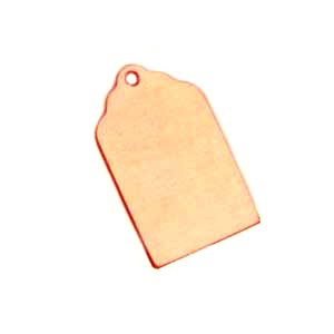 Copper Metal Stamping Blank, Luggage Tag 21x12mm 24ga x1