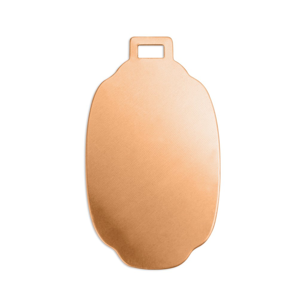 Copper Large Luggage Tag 53x30mm (2 1/8 inch) 24ga Stamping Blank x1