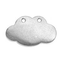 Pewter Soft Strike Cloud w/ Holes, 1 1/4" x 3/4" 16g Stamping Blank x1