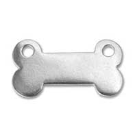 Pewter Soft Strike Dog Bone Connector w/ Holes, 30x16mm 16g Stamping Blank x1