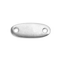 Pewter Soft Strike Oval Tag Connector w/ Holes, 1 3/8" x 1/2" 16g Stamping Blank x1