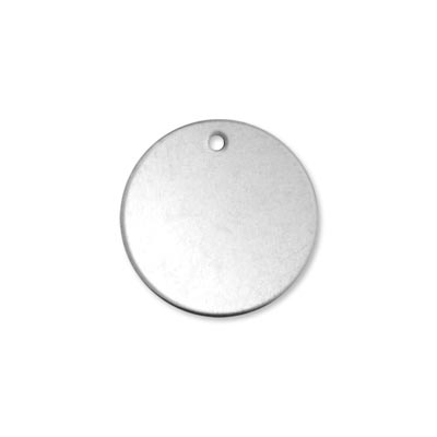 Alkemé Silver Soft Strike Circle 20.2mm (3/4 inch) 18g Stamping Blank w/Hole x1