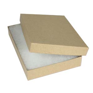 Jewellery Gift Boxes, Natural Kraft 5.25x3.75x7/8in, 135x97x23mm