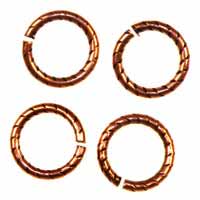 DEADSTOCKED - Trinity Brass Antique Copper Jump Ring 12mm Etched x1