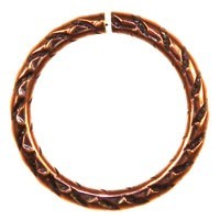 Trinity Brass Antique Copper Jump Ring 16mm Etched x1