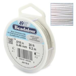 Beadalon Stringing Wire 49 Strands .018 (.46mm) Metallic Silver Colour