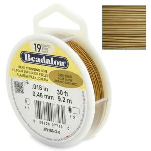 Beadalon Stringing Wire 19 Strands .018 (.46mm) Satin Gold Colour