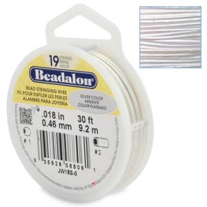 Beadalon Stringing Wire 19 Strands .018 (.46mm) Silver Metallic Colour