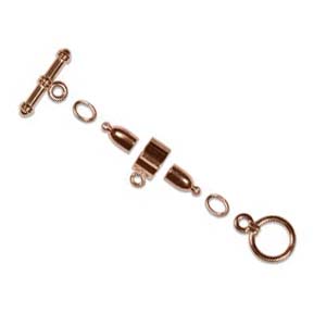 Kumihimo Findings Set 3mm Copper Plated Bullet