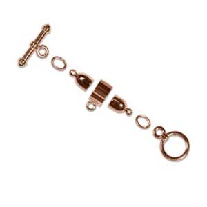 Kumihimo Findings Set 4mm Copper Plated Bullet