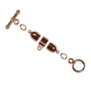 Kumihimo Findings Set 6mm Copper Plated Bullet