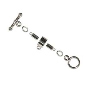 Kumihimo Findings Set 3mm Silver Plated Barrel