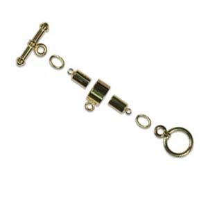 Kumihimo Findings Set 4mm Gold Plated Barrel