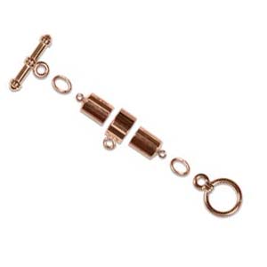Kumihimo Findings Set 6mm Copper Plated Barrel