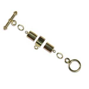 Kumihimo Findings Set 6mm Gold Plated Barrel