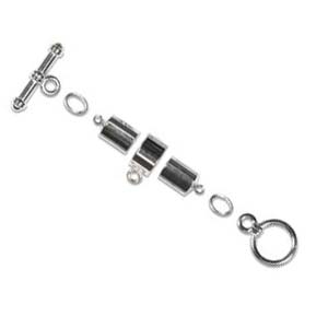 Kumihimo Findings Set 6mm Silver Plated Barrel