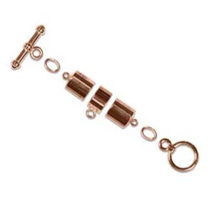 Kumihimo Findings Set 8mm Copper Plated Barrel