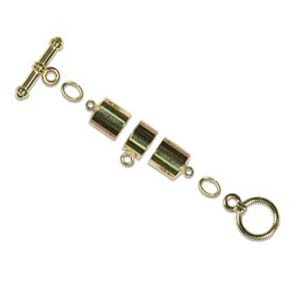 Kumihimo Findings Set 8mm Gold Plated Barrel